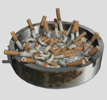 铝皮烟灰缸SU模型下载_sketchup草图大师SKP模型