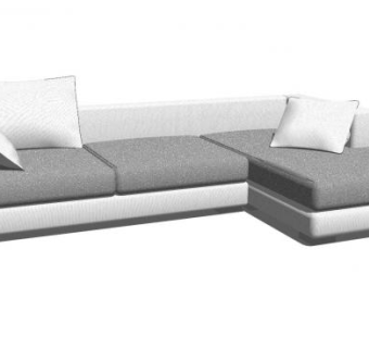 白色L型沙发SU模型下载_sketchup草图大师SKP模型