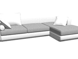 白色L型沙发SU模型下载_sketchup草图大师SKP模型
