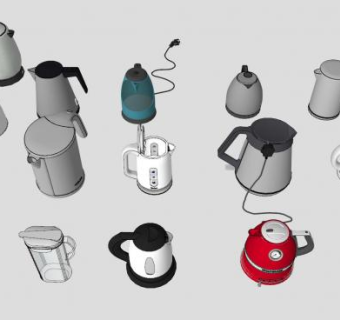 电烧水壶电热壶SU模型下载_sketchup草图大师SKP模型