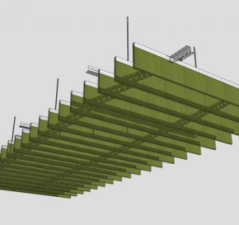 隔音板吊顶架SU模型下载_sketchup草图大师SKP模型