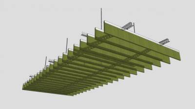 隔音板吊顶架SU模型下载_sketchup草图大师SKP模型