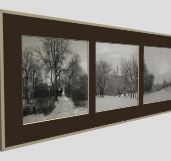 横幅相框挂画SU模型下载_sketchup草图大师SKP模型