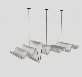 波浪形状吊灯灯具SU模型下载_sketchup草图大师SKP模型