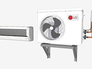 LG空调内机和外机箱SU模型下载_sketchup草图大师SKP模型