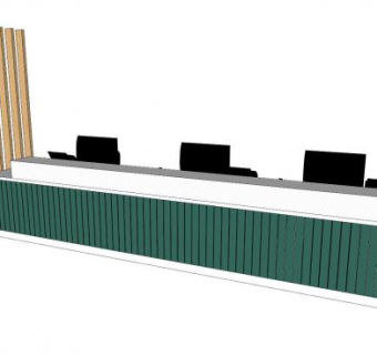 房屋中介接待桌办公桌SU模型下载_sketchup草图大师SKP模型