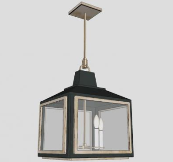 盒子蜡烛吊灯SU模型下载_sketchup草图大师SKP模型