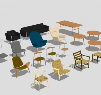 桌子椅子沙发凳子SU模型下载_sketchup草图大师SKP模型