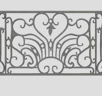 金属铁艺栏杆SU模型下载_sketchup草图大师SKP模型