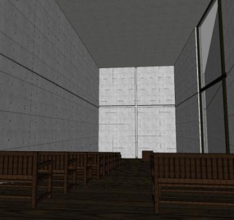 教会堂内部座椅SU模型下载_sketchup草图大师SKP模型