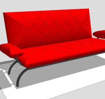 红色沙发SU模型下载_sketchup草图大师SKP模型