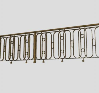 现代金属铁艺栏杆SU模型下载_sketchup草图大师SKP模型
