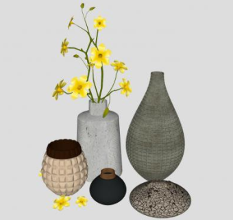 花瓶摆设陈设品SU模型下载_sketchup草图大师SKP模型