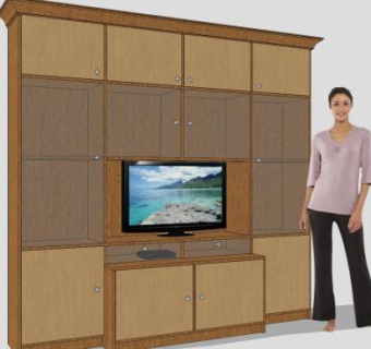 卧室电视柜架SU模型下载_sketchup草图大师SKP模型