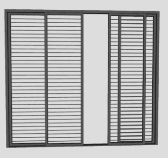 百叶移门SU模型下载_sketchup草图大师SKP模型