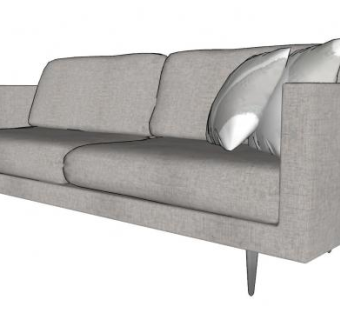 布艺小沙发家具SU模型下载_sketchup草图大师SKP模型