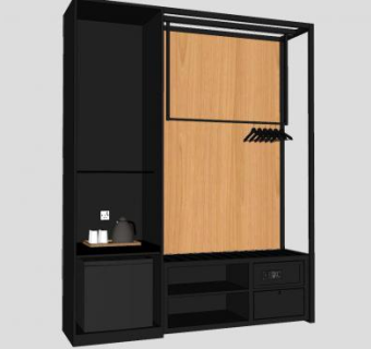 开放式衣柜家具SU模型下载_sketchup草图大师SKP模型