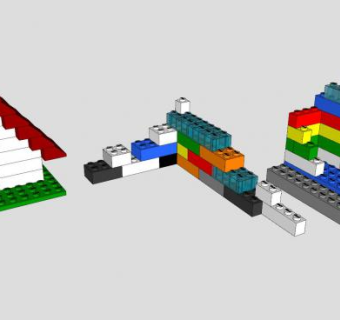 塑料积木玩具SU模型下载_sketchup草图大师SKP模型