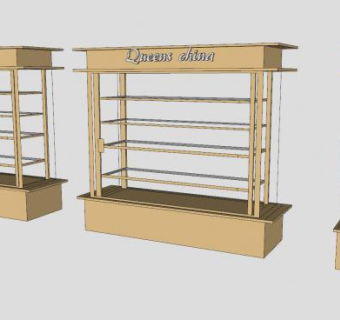 商品展示柜展示架SU模型下载_sketchup草图大师SKP模型