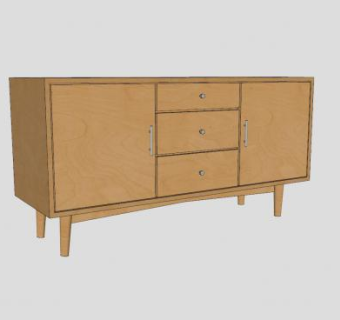 边桌柜子SU模型下载_sketchup草图大师SKP模型