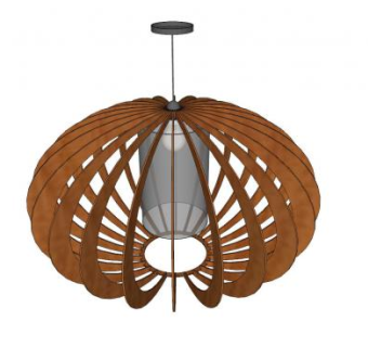 新中式木质吊灯灯具SU模型下载_sketchup草图大师SKP模型