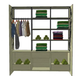 开放式衣橱SU模型下载_sketchup草图大师SKP模型