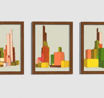 照片画照片墙SU模型下载_sketchup草图大师SKP模型