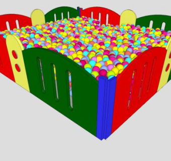 儿童游乐场海洋球儿童护栏SU模型下载_sketchup草图大师SKP模型