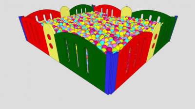 儿童游乐场海洋球儿童护栏SU模型下载_sketchup草图大师SKP模型