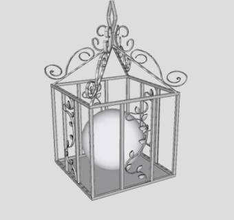 欧式铁艺吊灯SU模型下载_sketchup草图大师SKP模型