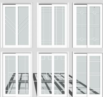 洗澡推啦门推拉门移门SU模型下载_sketchup草图大师SKP模型