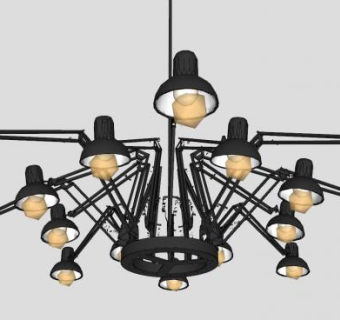 现代工业吊灯SU模型下载_sketchup草图大师SKP模型