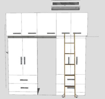挂式空调和衣柜SU模型下载_sketchup草图大师SKP模型