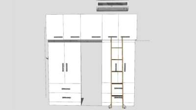 挂式空调和衣柜SU模型下载_sketchup草图大师SKP模型