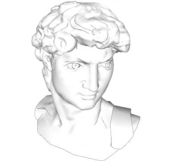 大卫人头像石膏像SU模型下载_sketchup草图大师SKP模型