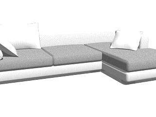 短L型现代沙发家具SU模型下载_sketchup草图大师SKP模型