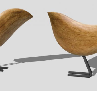 木质工艺品小鸟SU模型下载_sketchup草图大师SKP模型
