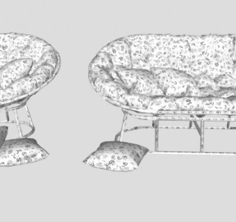 北欧花枕色沙发家SU模型下载_sketchup草图大师SKP模型