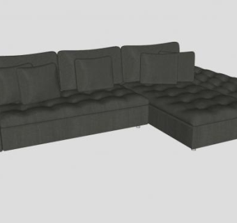 布艺软包L型沙发SU模型下载_sketchup草图大师SKP模型