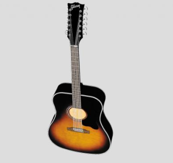 木吉他琴SU模型下载_sketchup草图大师SKP模型