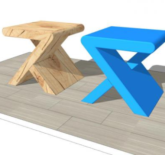 儿童木凳子SU模型下载_sketchup草图大师SKP模型