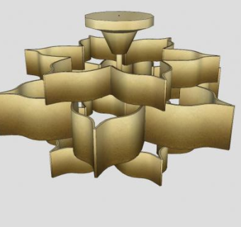复古金箔枝形吊灯SU模型下载_sketchup草图大师SKP模型