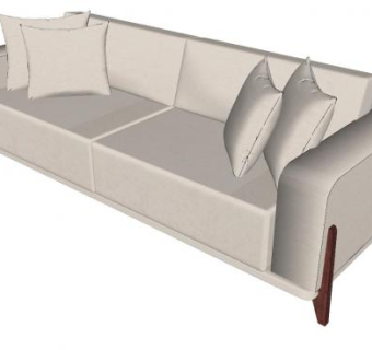 简约直沙发SU模型下载_sketchup草图大师SKP模型