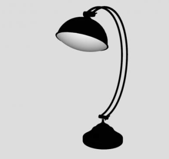 黑色台灯桌灯SU模型下载_sketchup草图大师SKP模型