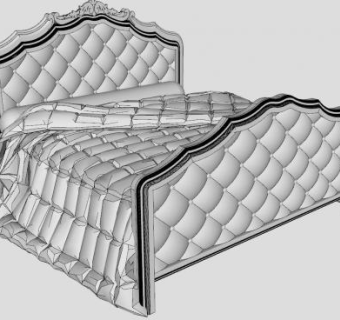 欧式软包双人床家具SU模型下载_sketchup草图大师SKP模型