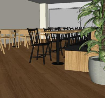 餐厅桌椅带卡座SU模型下载_sketchup草图大师SKP模型