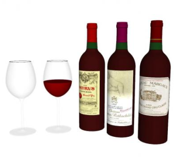 红酒葡萄酒高脚杯SU模型下载_sketchup草图大师SKP模型