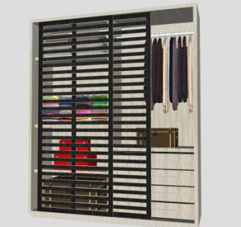 开放式衣柜SU模型下载_sketchup草图大师SKP模型