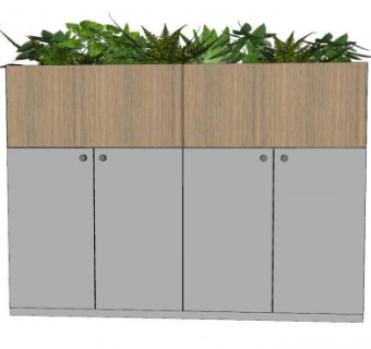 柜子上的绿植SU模型下载_sketchup草图大师SKP模型