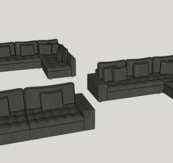 布沙发家具SU模型下载_sketchup草图大师SKP模型